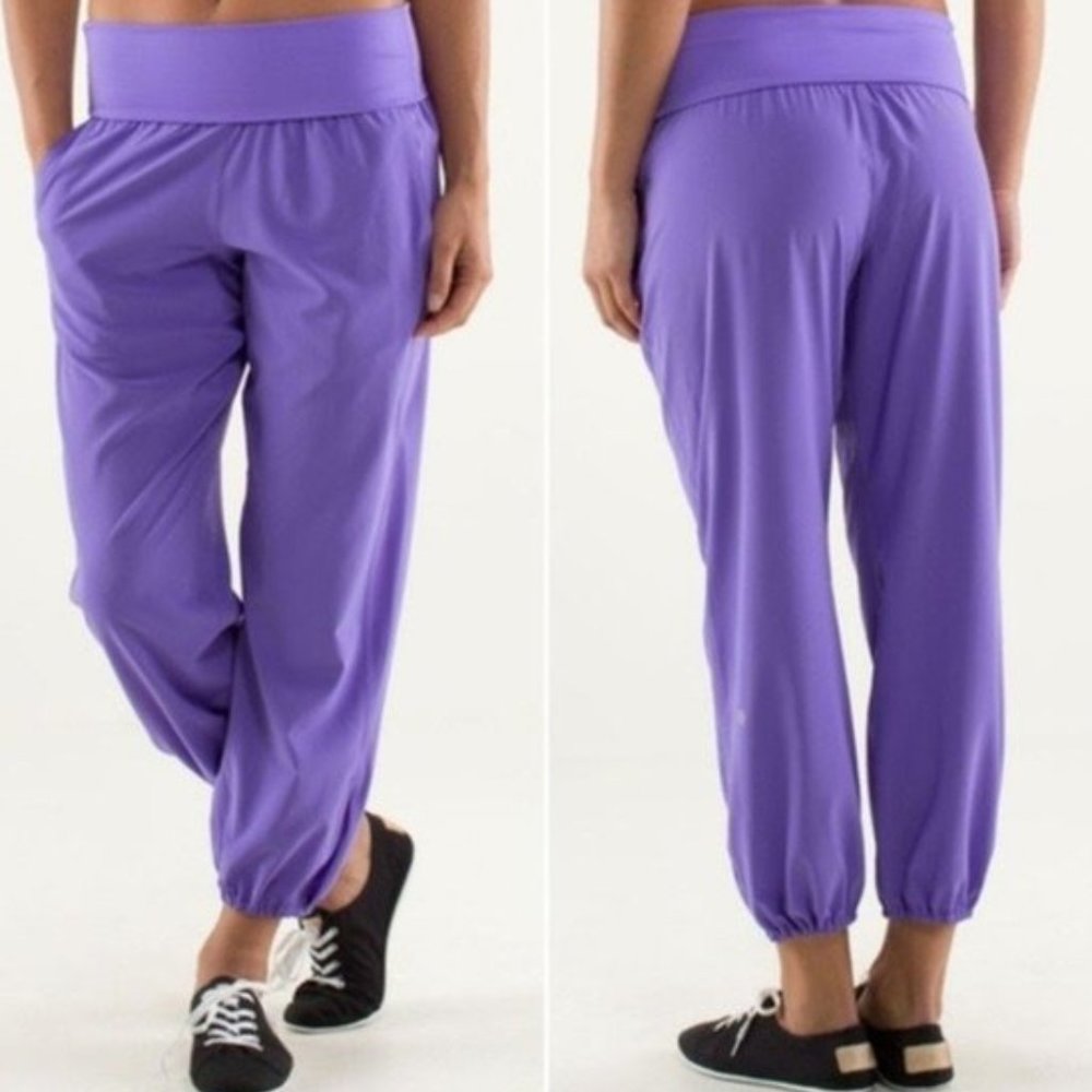 Lululemon Om pant (Power Purple) high rise, 25" foldover lightweight jogger